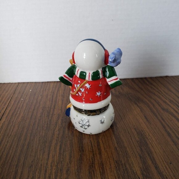 Vintage Snowman Ceramic Mini Candy Container - Minor Repair Needed - Picture 3 of 7
